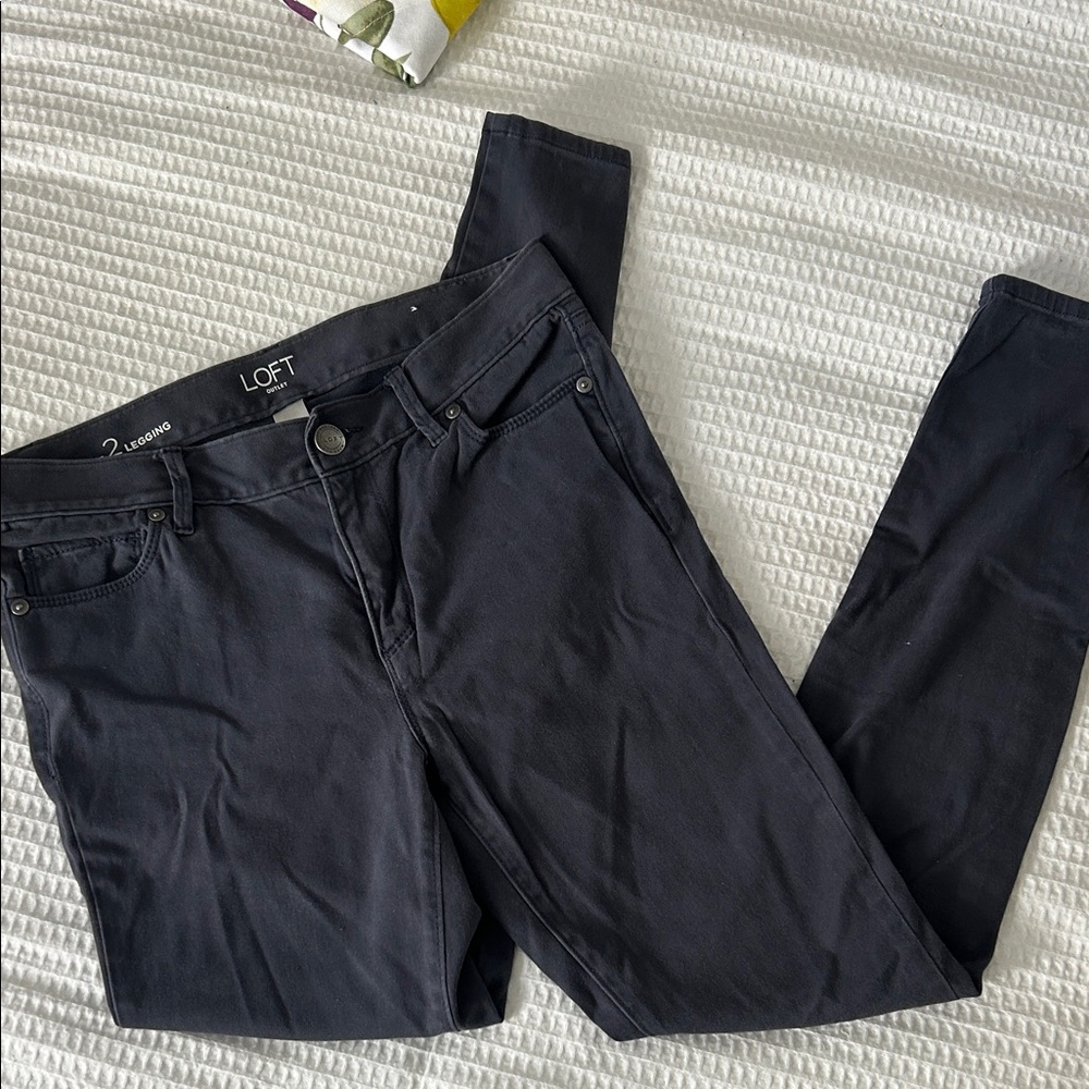 LOFT Charcoal Slim Fit Pants